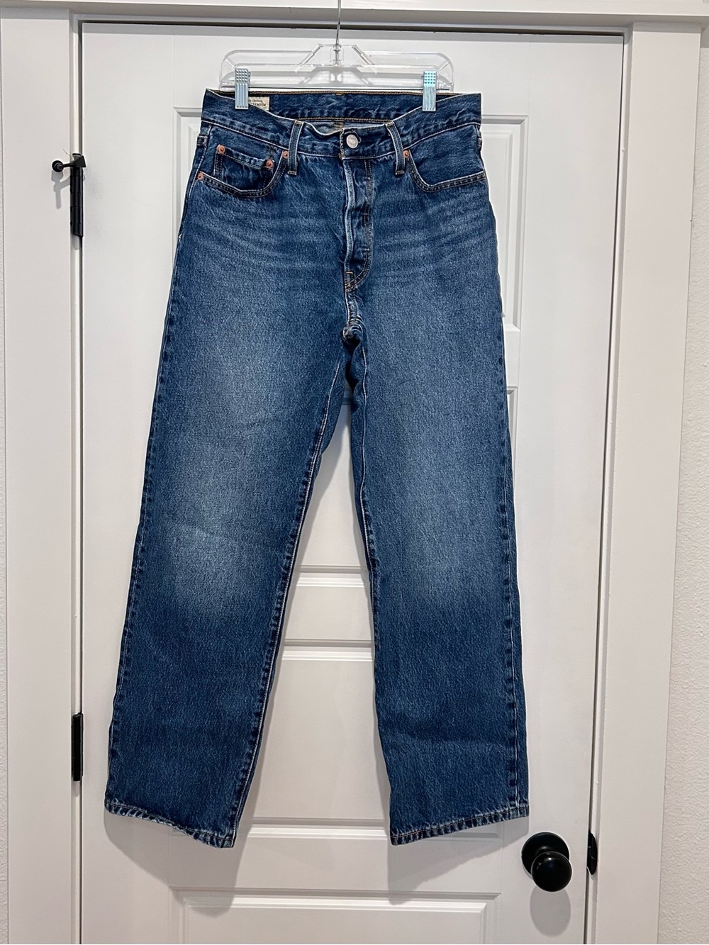 Levi's 501 90s Relaxed Fit Dark Blue Jeans with button fly